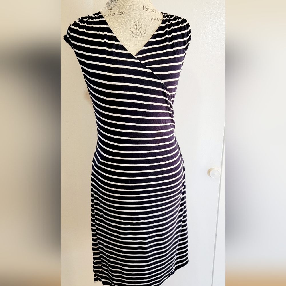 Pinstripe Jersey Dress